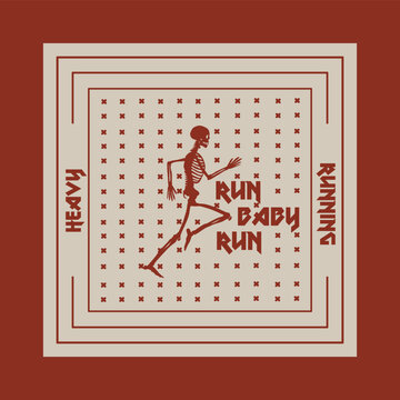 Run Baby Run Bandana Scraft Design Perfect for Fashion, Print, etc