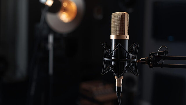 High-quality microphone for podcast or broadcast setup
