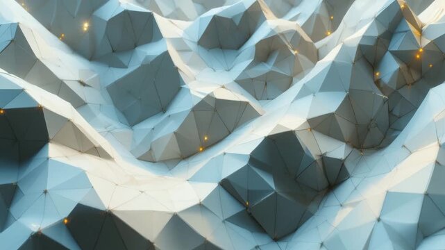 Abstract blue background with geometric triangles pattern design and 3D texture concept