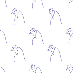 Obraz premium rooster seamless pattern isolated on transparent background.