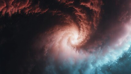 Cosmic spiral galaxy forming vibrant colorful nebula clouds - Powered by Adobe