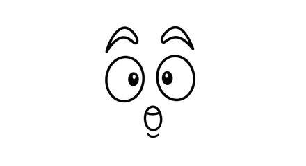A black and white cartoon face showing a sad and tired expression.