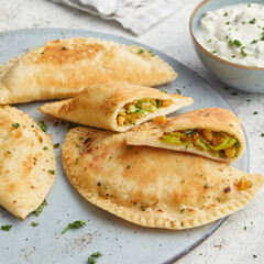 Pan-Fried Bread with Leek Filling