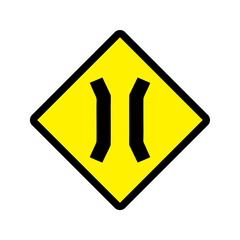 Narrow bridge icon vector design warning roads sign symbols