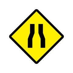 Surface narrows icon vector design warning roads sign symbols