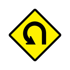 Degree loop icon vector design warning roads sign symbols