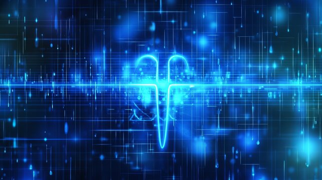 Futuristic medical technology innovation concept with digital healthcare interface and modern diagnostics background