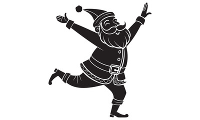 Energetic santa claus running with arms wide open for holiday joy
