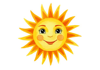 Cheerful sun face radiates warmth and happiness