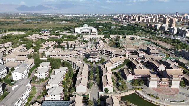 Ganzhou City Aerial View, Gansu Prefecture China