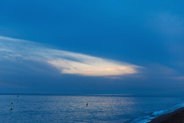 Still evening on Mediterranean sea.