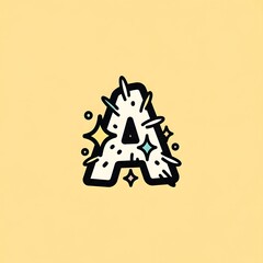 Sparkling Letter A Illustration for Educational and Decorative Purposes.