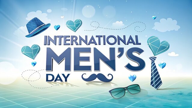 Enhanced Modern Poster Highlighting International Men’s Day with Stylish Graphic Elements.