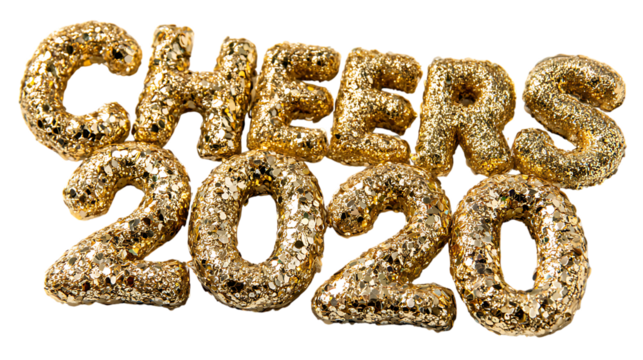 cheers 2026 letter made of golden foil - Powered by Adobe
