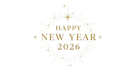 Celebrate the exciting arrival of New Year 2026 with this elegant, sparkling golden graphic design, perfect for festive invitations and celebratory announcements.