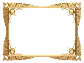 Golden Islamic Frame isolated on transparent background