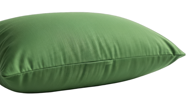 Close Up Of A Textured Green Pillow With A Subtle Shimmer On A Transparent Background