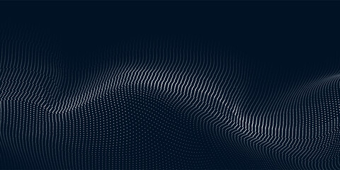 Modern digital wave of particles. Futuristic point wave. Technology background abstract