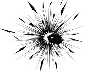 Obraz premium Abstract Radial Explosion Burst Speed Lines Vector Illustration
