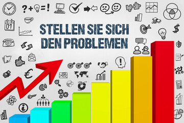 Naklejka premium Stellen Sie sich den Problemen 