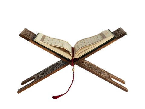 Wooden Quran Stand isolated on transparent background