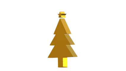 Golden Christmas Tree – Minimalist Holiday Symbol with Star on Top png transparent 