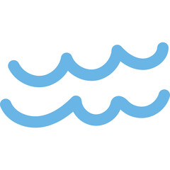 Simple Blue Wave Symbol On Transparent Background Clean Graphic Design Element Representing Water Ocean And Fluidity