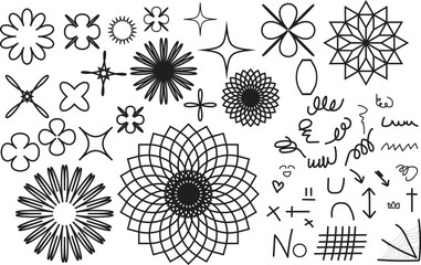 set of vector floral elements