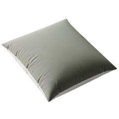 Soft Gray Satin Pillow on White Bed in Cozy Bedroom
