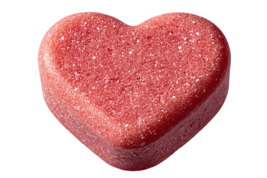 Heart-Shaped Sweet Treat: A close-up showcases a delightful heart-shaped confection. This delicious treat is a symbol of affection and sweetness.