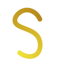 blend spine S Letter Vector Design 3D Text Object on White & Transparent background