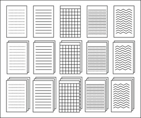 document files icon set in line, graph, dashed lines style. document icons vet vector, editable stroke