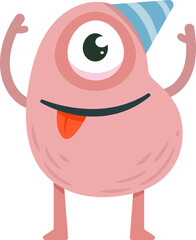 Cute and Funny Monster Character Illustration

