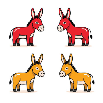 red and yallow donkey illustration