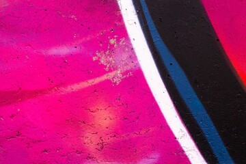 Bold graffiti texture in vivid pink, black, white. 80s retro vibe, vibrant street art style, abstract composition. Posters, urban visuals, digital art, modern 90s aesthetic, creative banner.