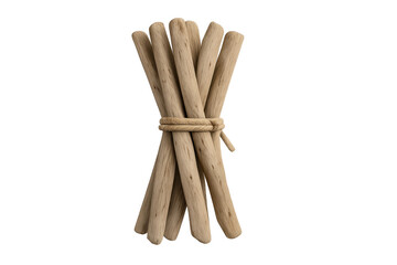 Wooden sticks bundle tied with rope for kindling