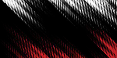 Fototapeta premium Halftone dots red and white on dark color gradient grunge texture background. Modern grunge design.