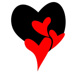 Big Black Heart with Red, Contrast of Love