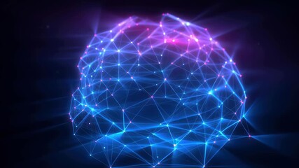 Futuristic datum network digital technology video backgrounds with visual pulse connectivity and intelligent progress render on creation, sharing