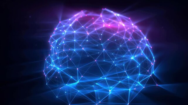 Futuristic datum network digital technology video backgrounds with visual pulse connectivity and intelligent progress render on creation, sharing