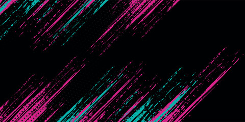 Abstract wrap banner car sticker with sporty line pink and greenish grunge color combination background.