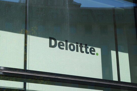 Milan,Italy-Sep.29th 2025: Deloitte company brand logo