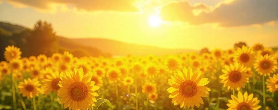 A vibrant, sun-drenched scene bursting with joyful, energetic yellow and gold tones; perfect for themes of optimism, happiness, and summer , rays, positive