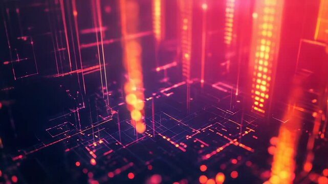 Digital data flowing through abstract circuit network