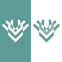 Modern abstract geometric V-mark design