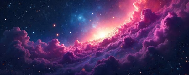 Breathtaking image of a celestial nebula, awash in vibrant starlight and cosmic dust Perfect for astronomy, space, and fantasy projects High resolution for stunning detail , wallpaper, vibrant