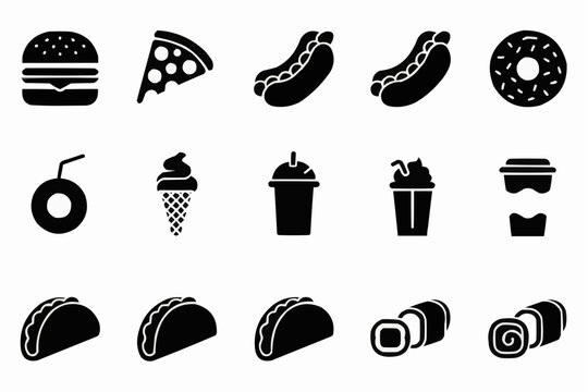 Iconic Eatery: A minimalist collection of beloved eatery icons, a visual celebration of classic treats, and inviting customers to indulge in their favorite flavors.