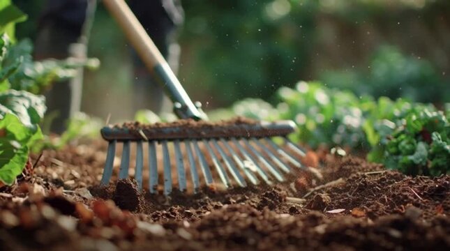 Gardening prep with soil turning for vibrant growth now