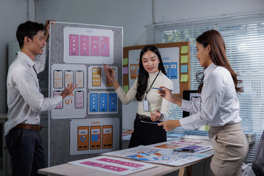 Design team collaborating on user interface and experience planning