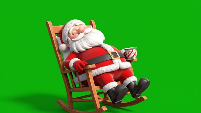 santa claus sleeping rocking chair christmas holiday relaxation - Powered by Adobe